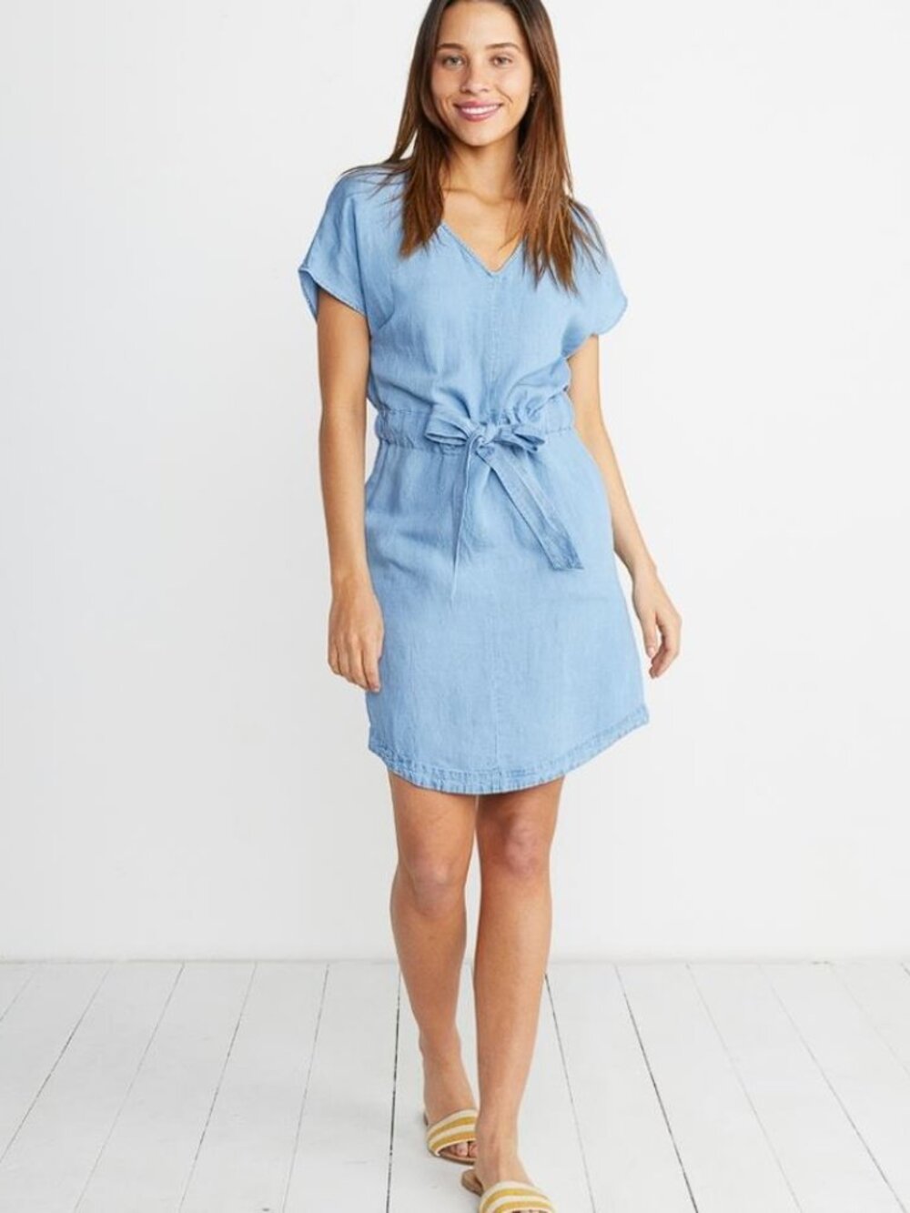 MARINE LAYER Women's Bella Dress Size XS in Light Blue Chambray